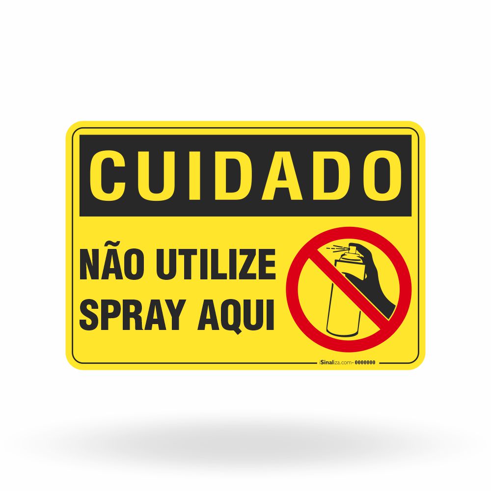 Placa Cuidado - Não Utilize Spray Aqui
