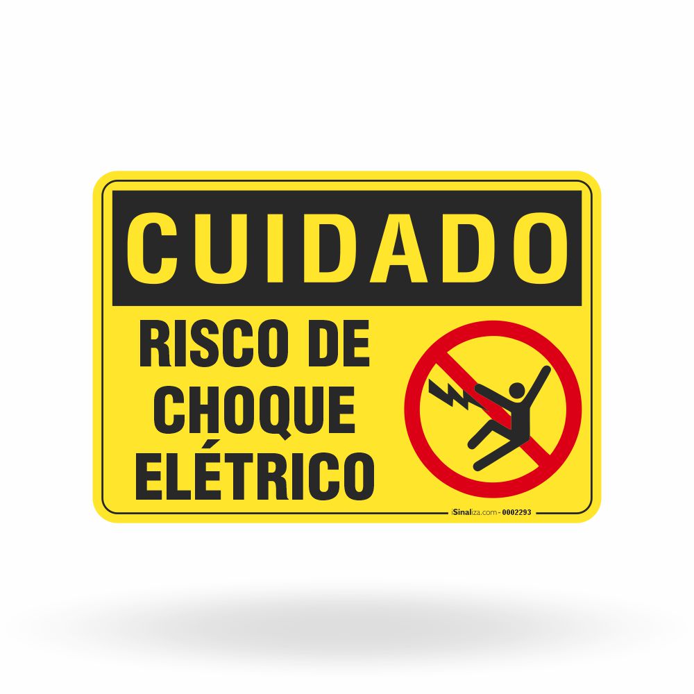 Placa Cuidado - Risco de Choque Elétrico