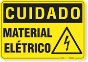 Placa Cuidado  Material Elétrico