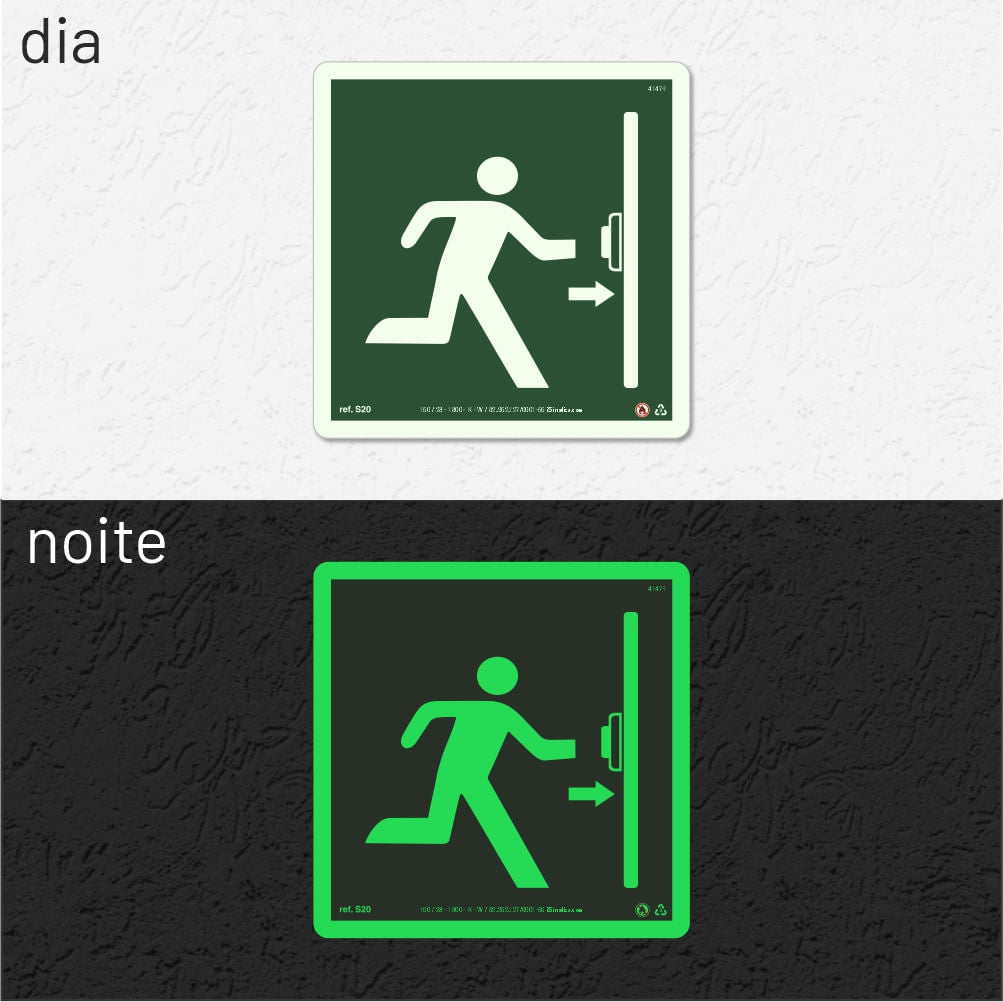 Placa "Porta Corta-Fogo Puxe" S20 com ColorAdd