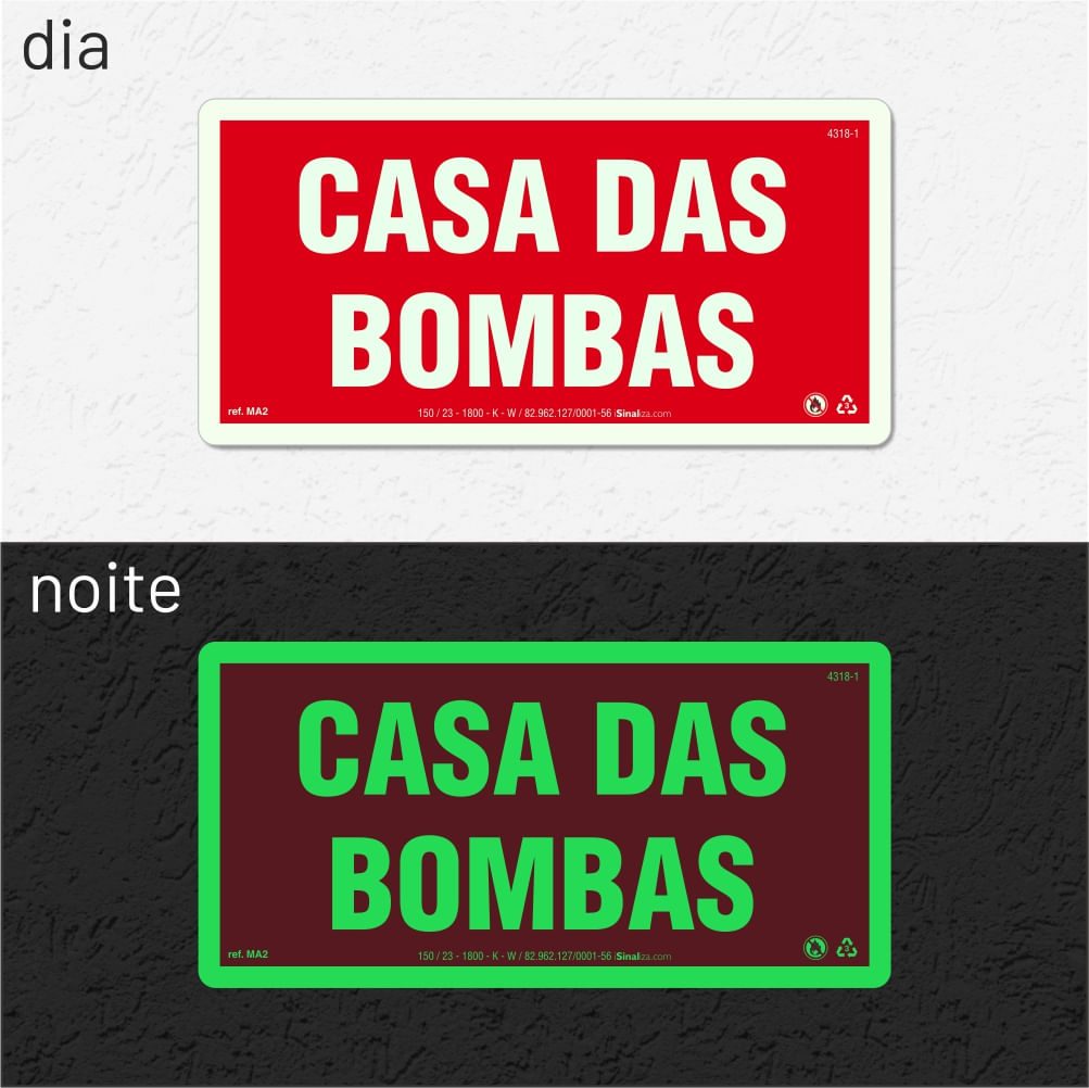 Placa de Alerta "Casa das Bombas" MA2 com ColorAdd