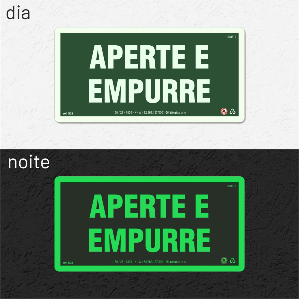 Placa de Acionamento "Aperte e Empurre" S28 com ColorAdd