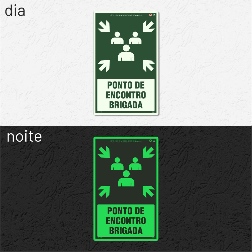 Placa "Ponto de Encontro da Brigada" S44 com ColorAdd