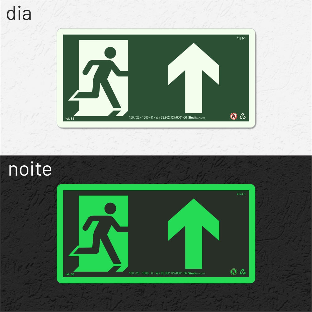 Placa Rota de Fuga "Siga em Frente" S3 com ColorAdd