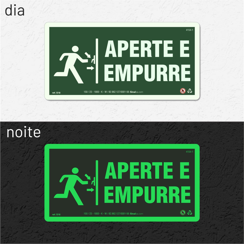 Placa de Acionamento "Aperte e Empurre" S18 com ColorAdd
