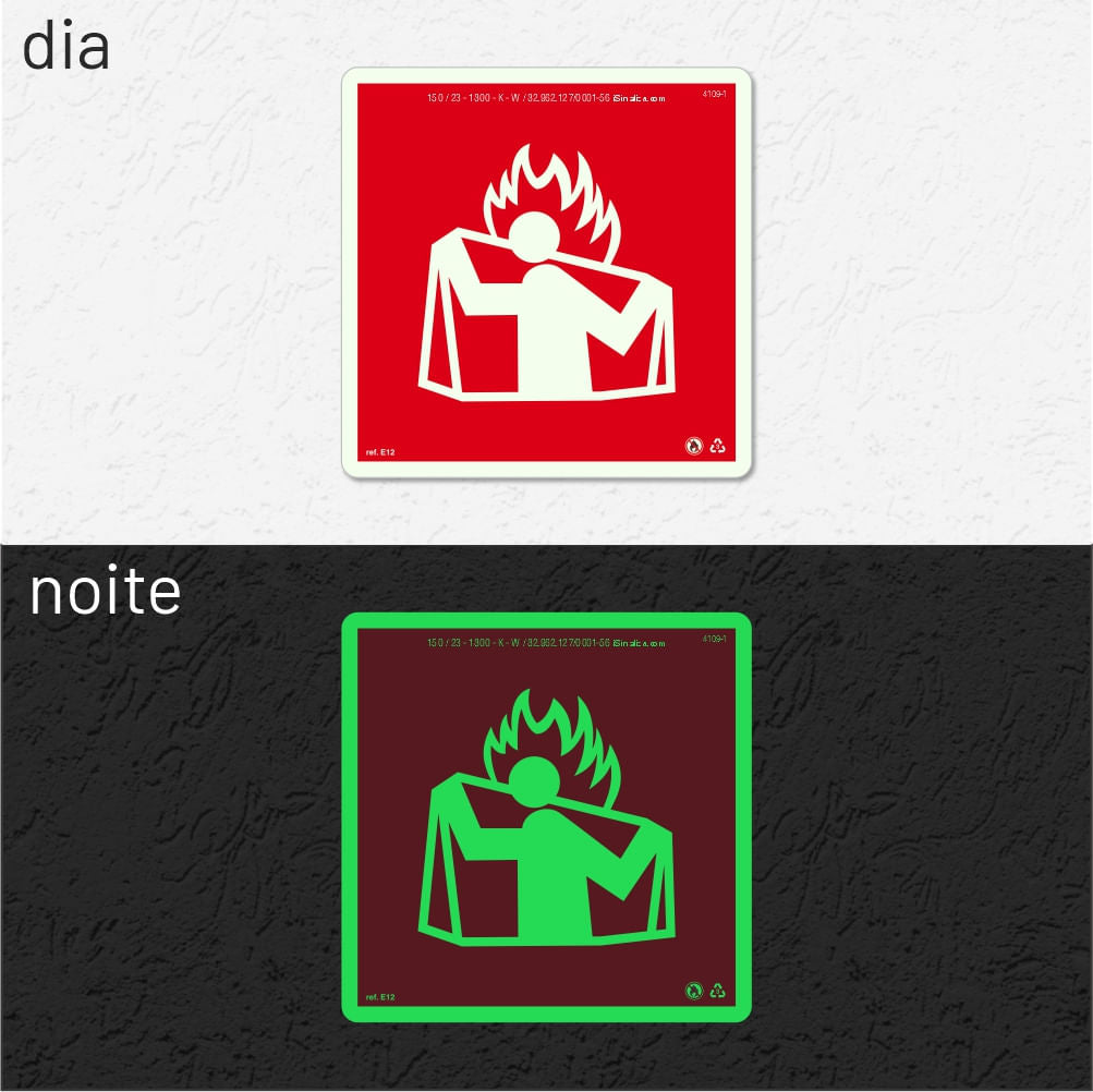 Placa "Manta Anti-Chama" Fotoluminescente E12 com ColorAdd