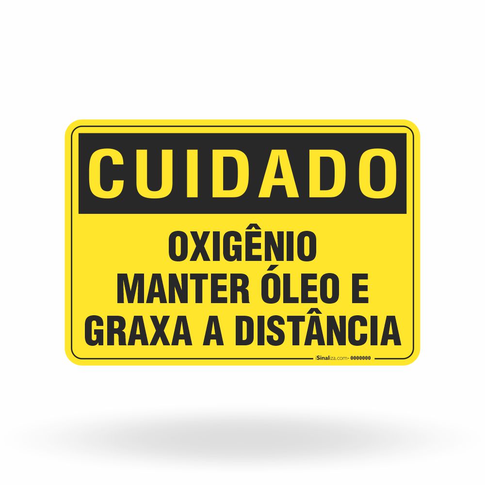 Placa Cuidado - Oxigênio Manter Óleo e Graxa a Distância