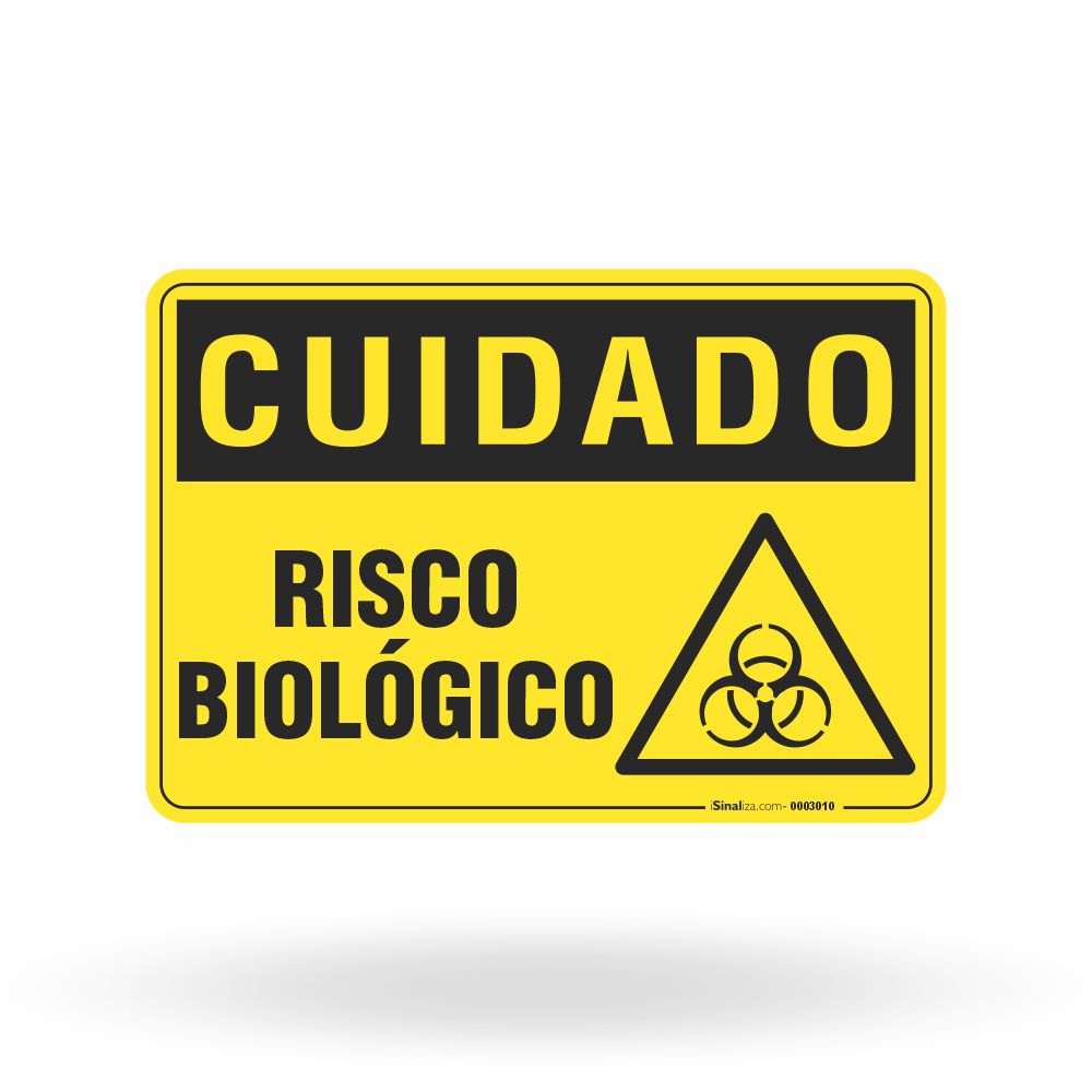 Placa Cuidado - Risco Biológico