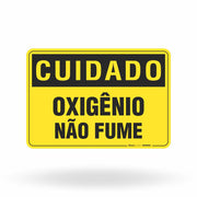 Placa Cuidado - Oxigênio Não Fume
