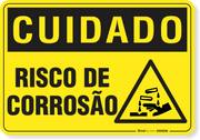 Placa Cuidado  Risco De Corrosão