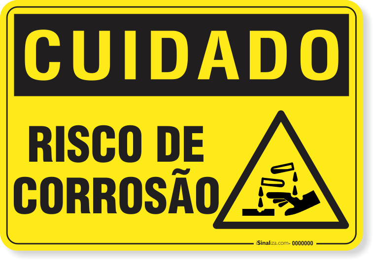 Placa Cuidado  Risco De Corrosão