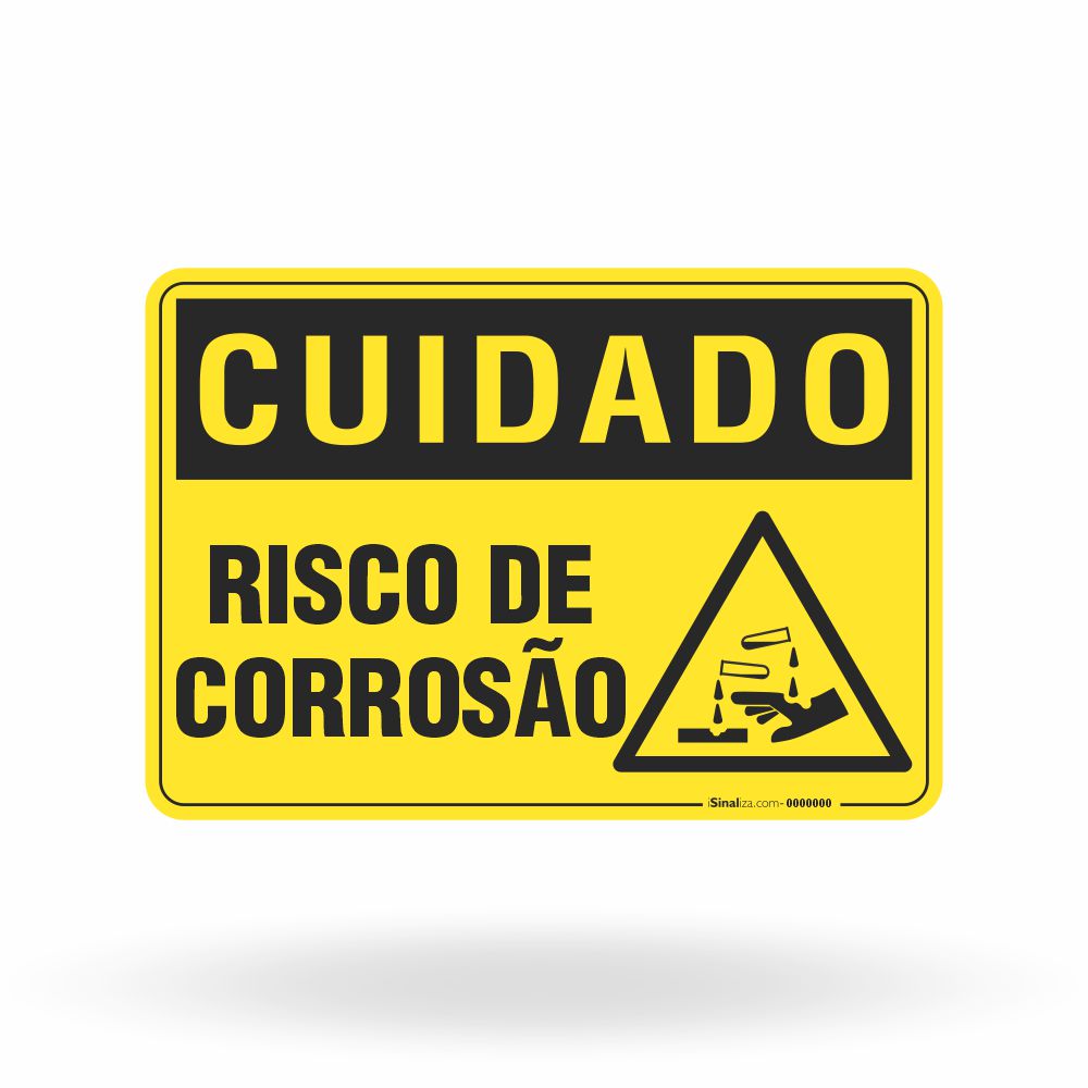 Placa Cuidado - Risco de Corrosão