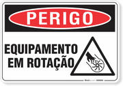 Placa Perigo Equipamento Em Rotação