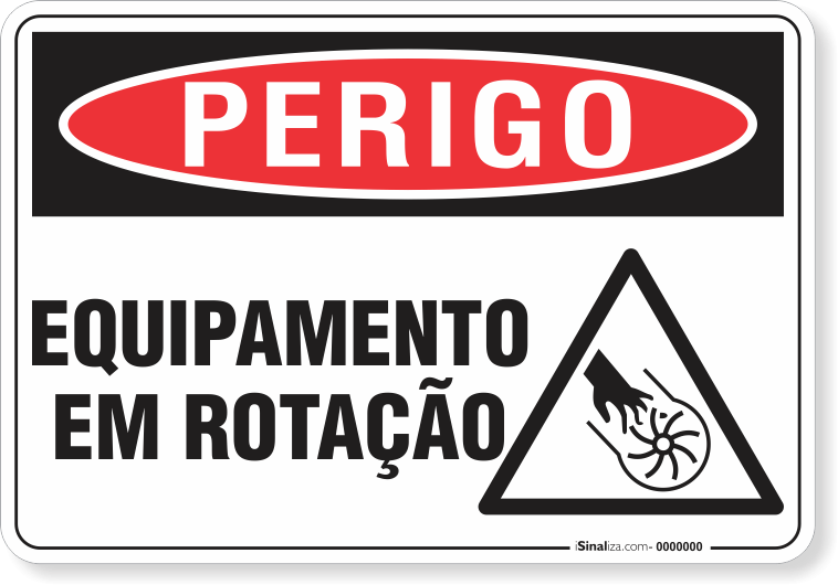 Placa Perigo Equipamento Em Rotação