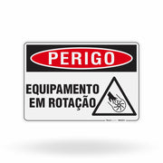 Placa Perigo - Equipamento em Rotação
