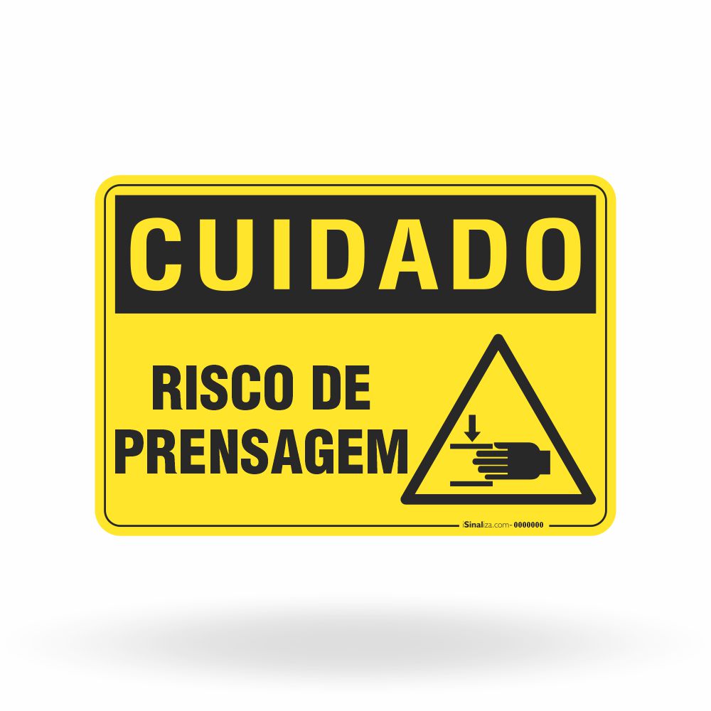 Placa Cuidado - Risco de Prensagem