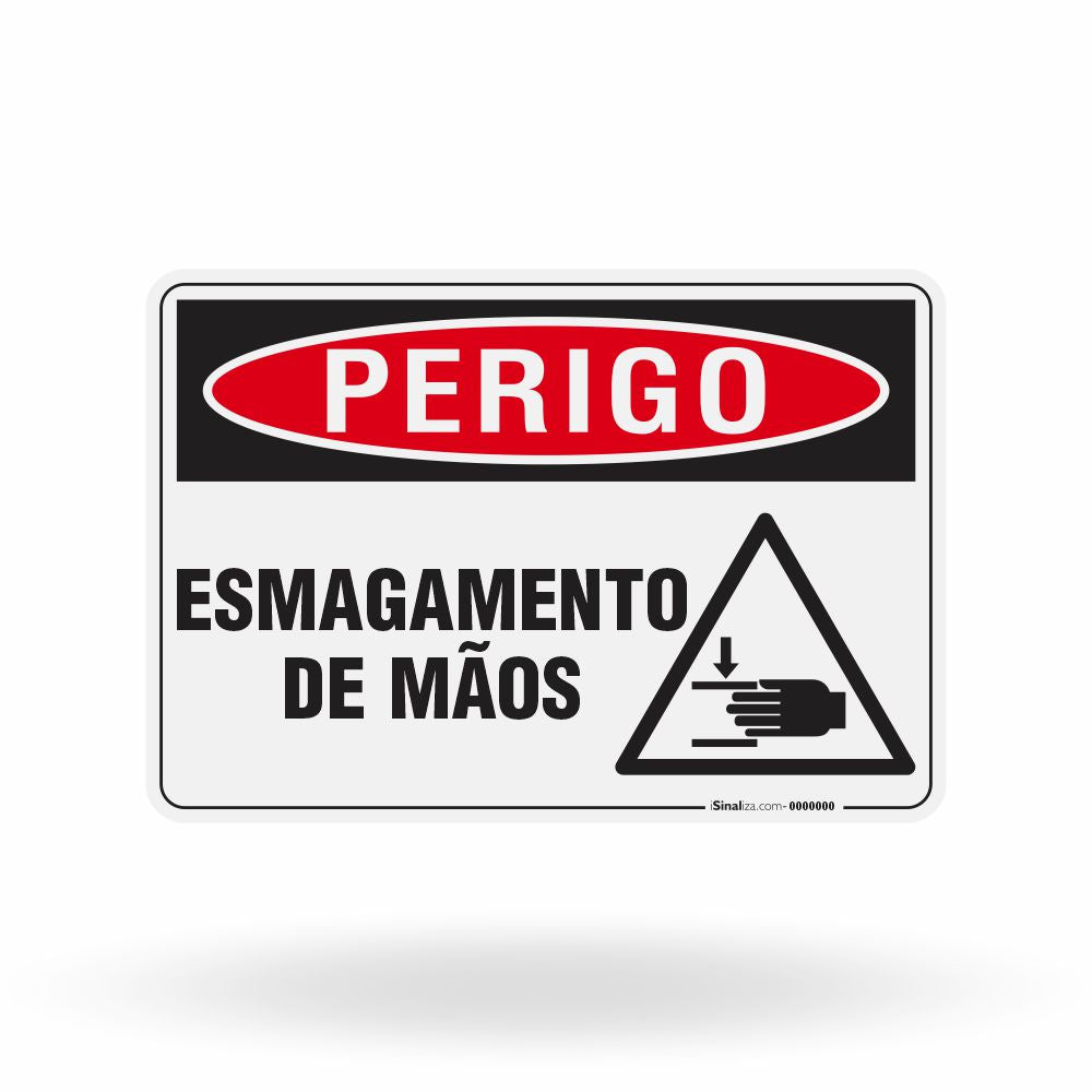 Placa Perigo - Esmagamento de Mãos
