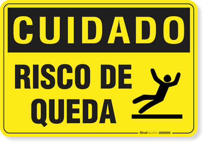 Placa Cuidado  Risco De Queda