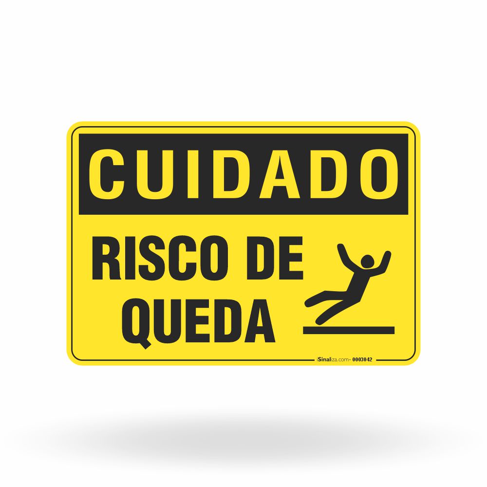 Placa Cuidado - Risco de Queda