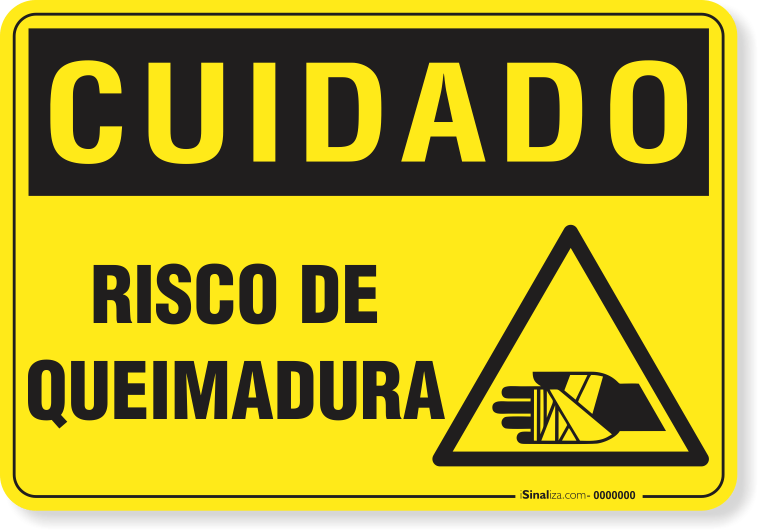 Placa Cuidado  Risco De Queimadura