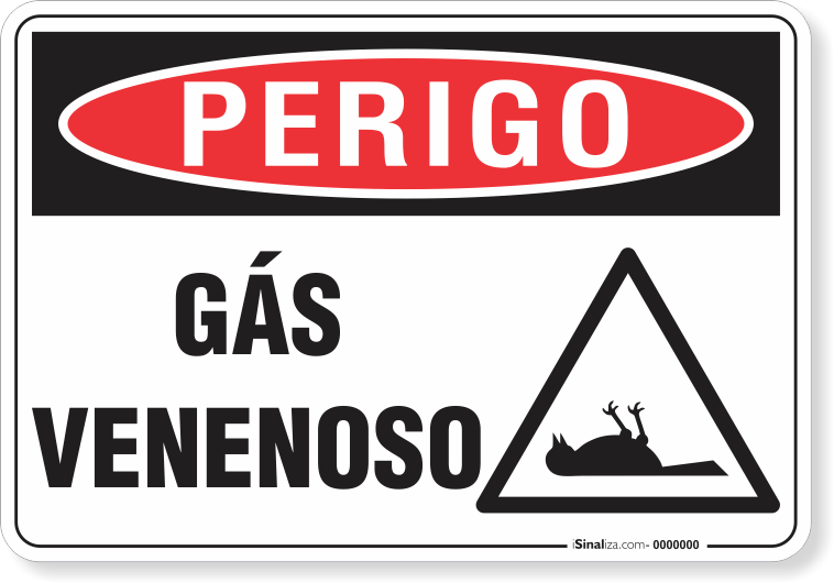 Placa Perigo Gás Venenoso
