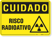 Placa Cuidado  Risco Radioativo