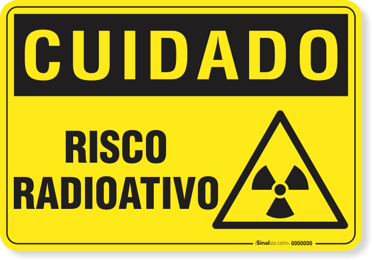 Placa Cuidado  Risco Radioativo
