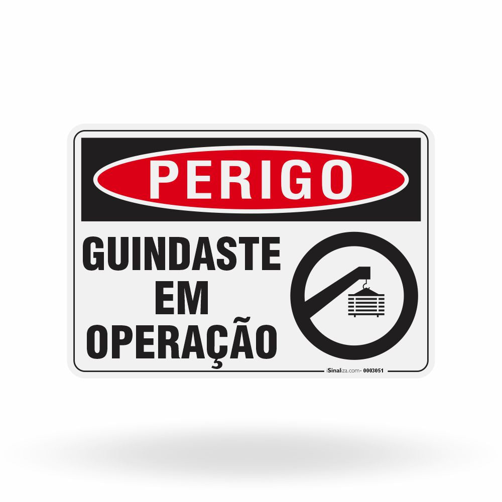 Placa Perigo - Guindaste em Operação