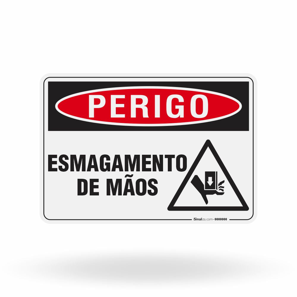 Placa Perigo - Esmagamento de Mãos