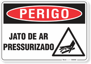 Placa Perigo Jato De Ar Pressurizado