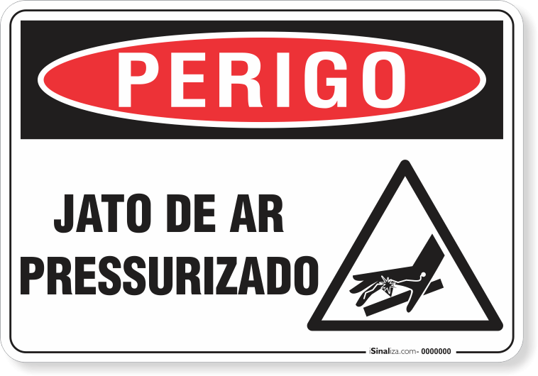 Placa Perigo Jato De Ar Pressurizado