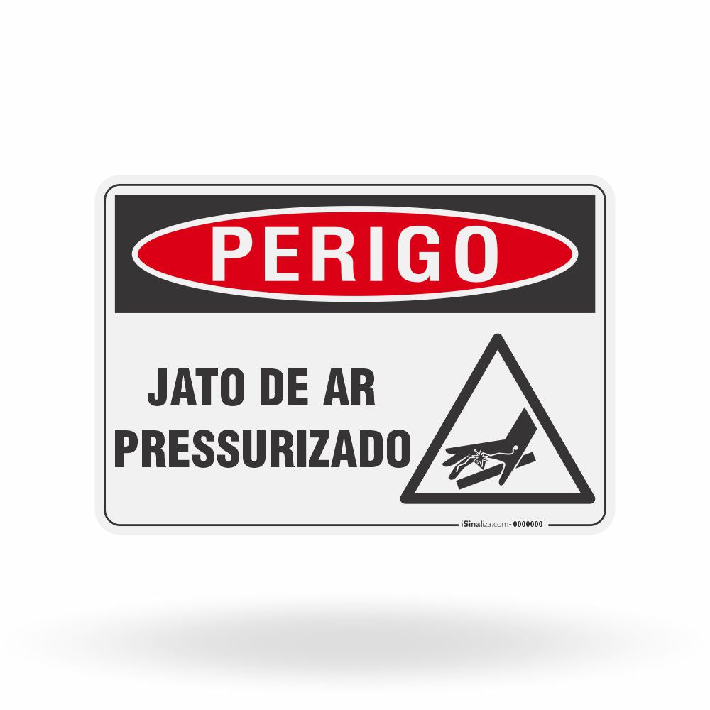 Placa Perigo - Jato de Ar Pressurizado