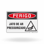 Placa Perigo - Jato de Ar Pressurizado
