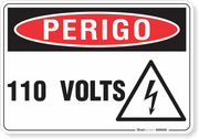 Placa Perigo  110 Volts