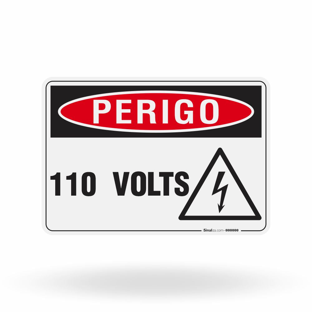 Placa Perigo - 110 Volts