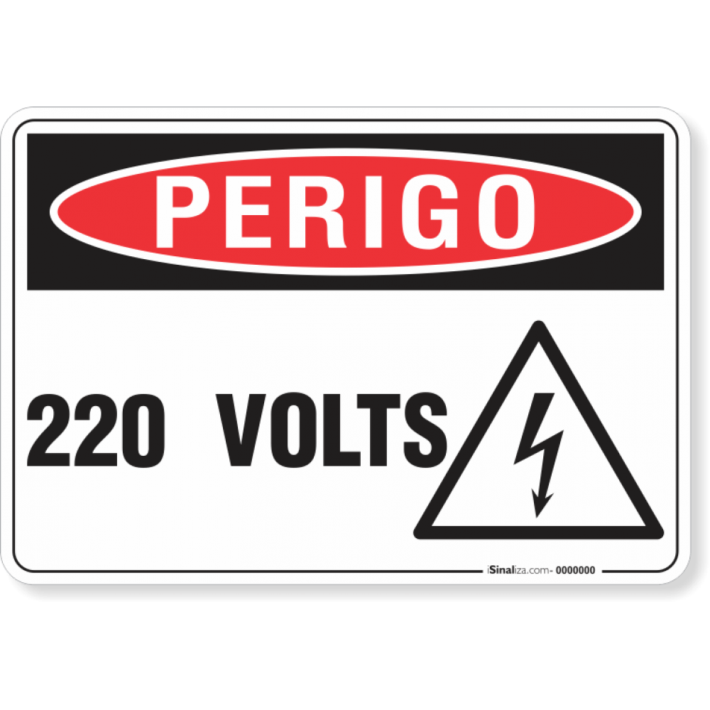 Placa Perigo 220 Volts