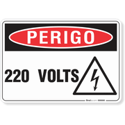 Placa Perigo 220 Volts