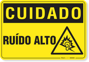 Placa Cuidado  Ruído Alto
