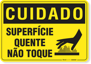 Placa Cuidado  Superfície Quente Não Toque