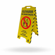 Cavalete de Sinalização "Elevador em Manutenção" Trilíngu