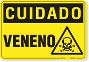 Placa Cuidado  Veneno