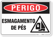 Placa Perigo Esmagamento De Pés