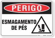 Placa Perigo Esmagamento De Pés