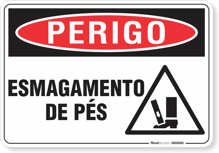 Placa Perigo Esmagamento De Pés
