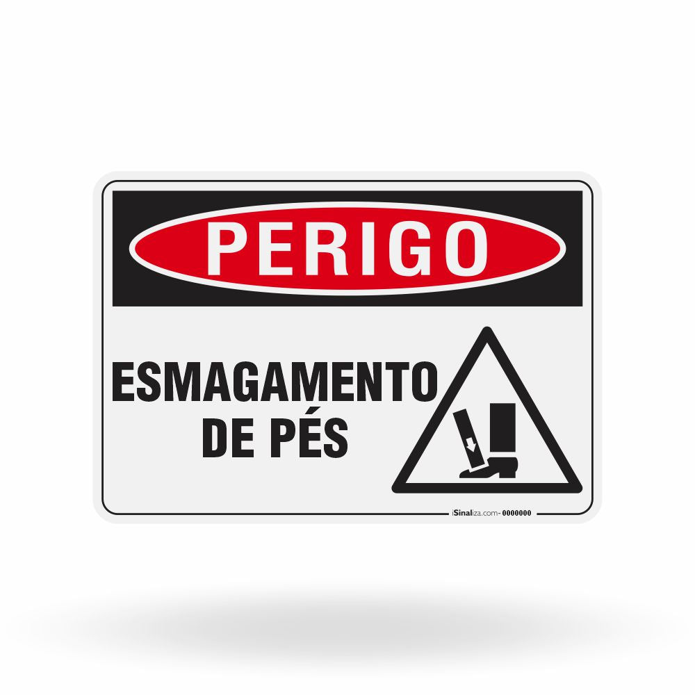 Placa Perigo - Esmagamento de Pés