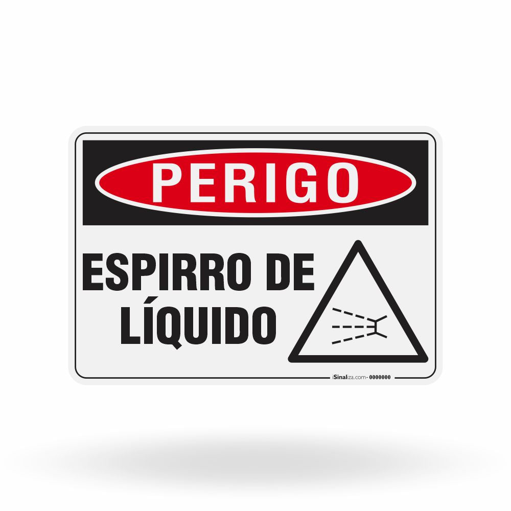 Placa Perigo - Espirro de Líquido