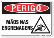 Placa Perigo Mãos Nas Engrenagens