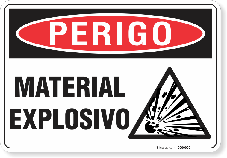 Placa Perigo Material Explosivo