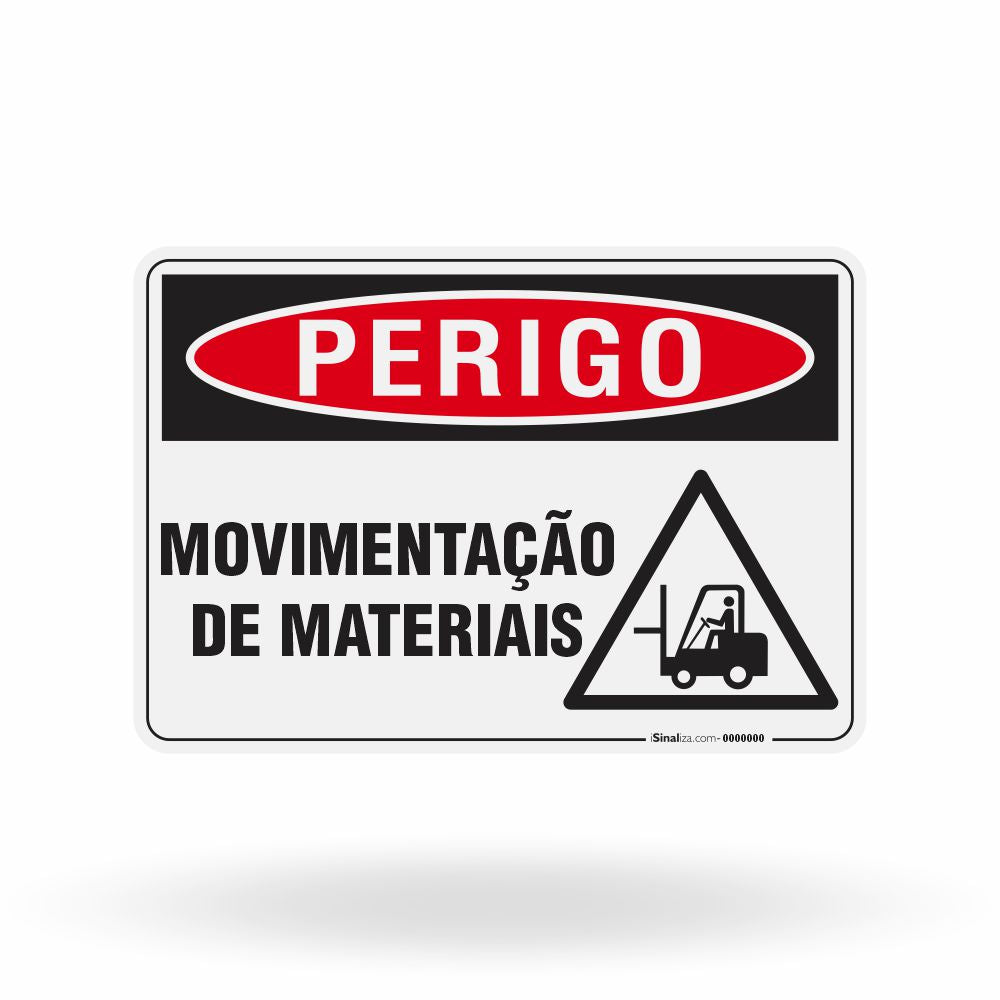 Placa Perigo - Movimentação de Materiais