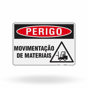 Placa Perigo - Movimentação de Materiais
